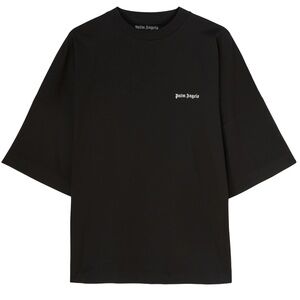 Palm Angels logo embroidered cotton tee shirt